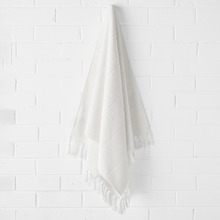 Fringed Paros 580GSM Cotton Bathroom Towels